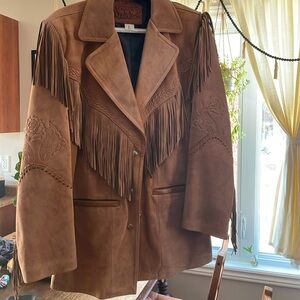 Leather cowboy jacket size L